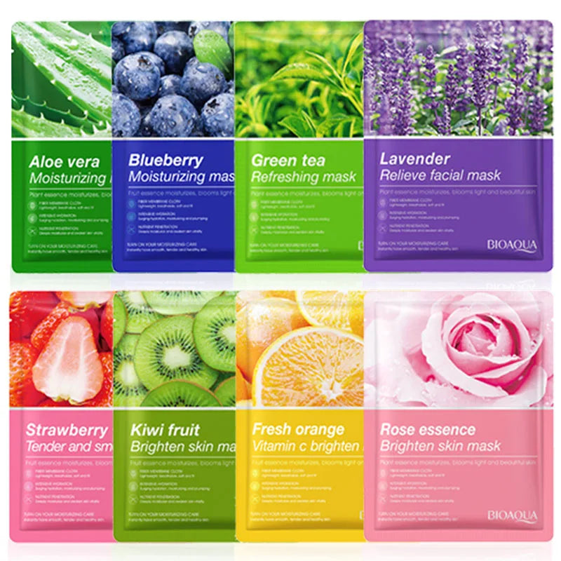 8pcs Korean Plant-Based Facial Masks