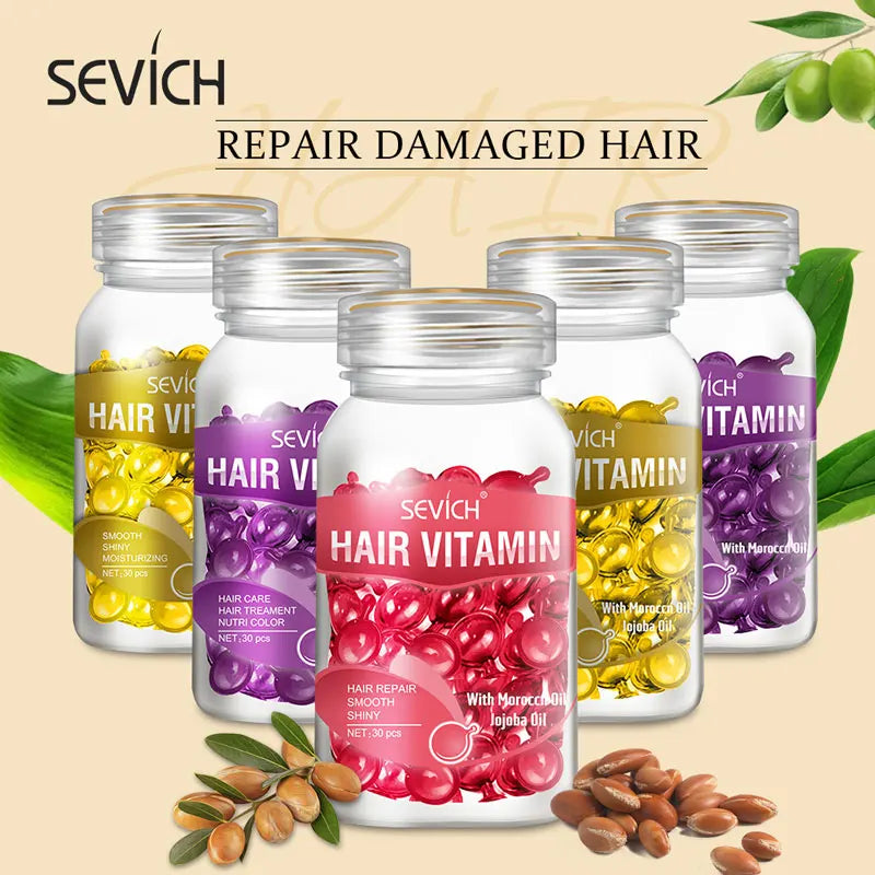 30PCS Hair Vitamin Keratin Oil Capsules