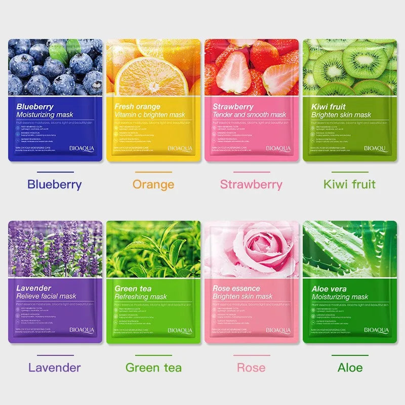 8pcs Korean Plant-Based Facial Masks