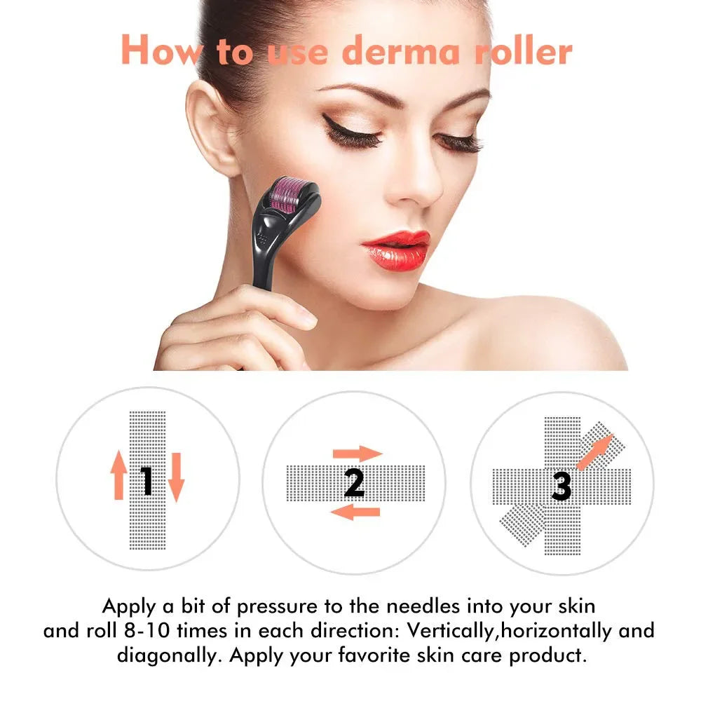 Derma Roller 540 Pins Microneedling Skin Rejuvenation Hair Growth