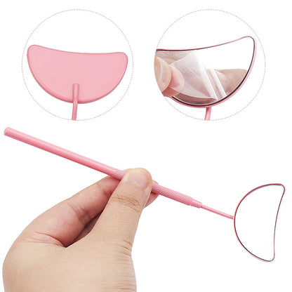 Moon-Shaped Stainless Steel Lash Extension Mirror