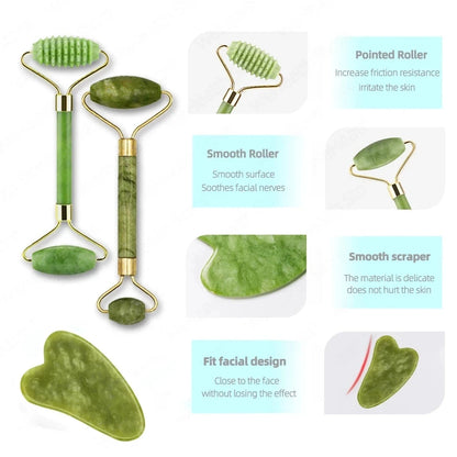 Gua Sha Face Massager Jade Roller Facial