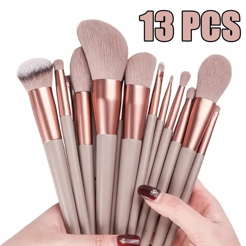 13-Piece Fluffy Makeup Brushes Set